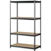 Sandusky Lee Sandusky Muscle Rack Boltless Shelving With Wood Deck, 36"W x 18"D x 60"H, 4 Shelves, Silver UR361860PB4P-SV